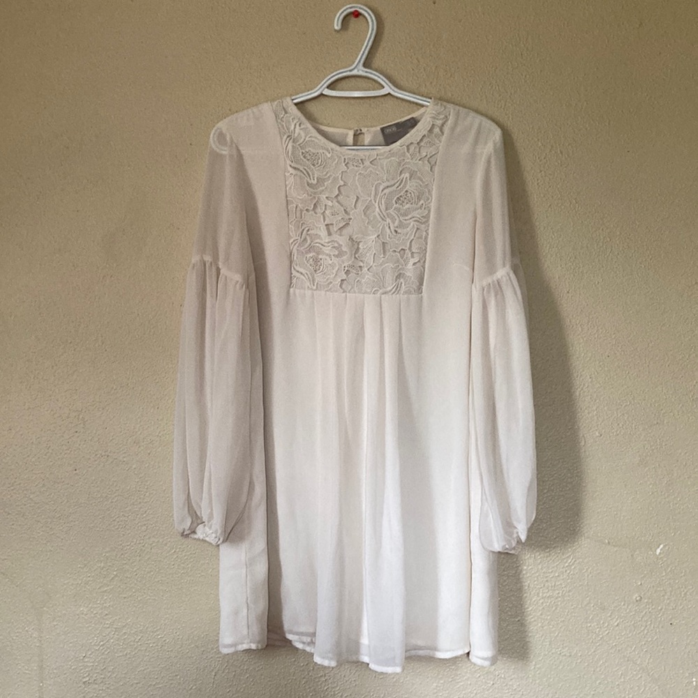 Sheer white lace dress